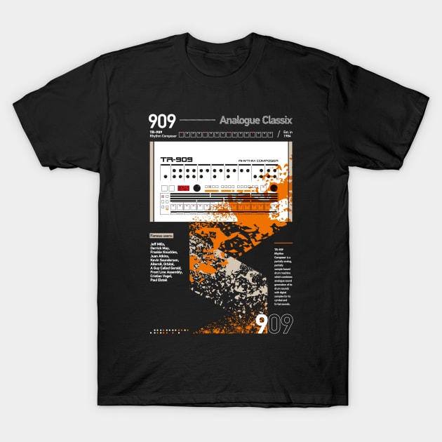 909 Classix Orange T-Shirt by Synthshirt